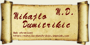 Mihajlo Dumitrikić vizit kartica